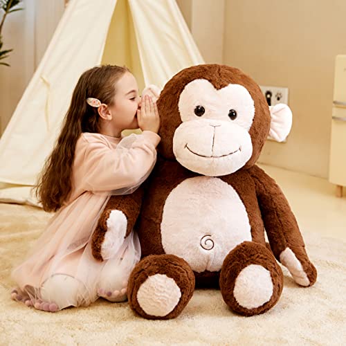 IKASA Giant Monkey Stuffed Animal Plush Toy,Large Big Jumbo Soft Toys,30" Huge Size Cute Fluffy Plushy Fat Oversized Plushie,Gifts for Kids Girls Boys - style: Monkey