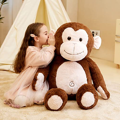 IKASA Giant Monkey Stuffed Animal Plush Toy,Large Big Jumbo Soft Toys,30" Huge Size Cute Fluffy Plushy Fat Oversized Plushie,Gifts for Kids Girls Boys - style: Monkey