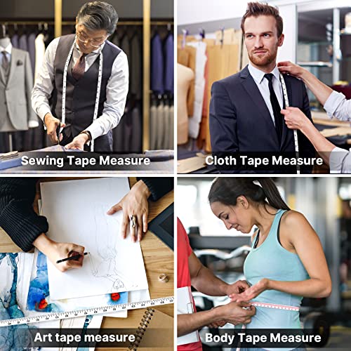 Tape Measure, 5 Pack 79 Inches/200CM Measuring Tape for Body Measurements Weight Loss, Retractable Fabric Sewing Small Cloth Waist Body Tape Measure Body Measuring Tape - size: 79in