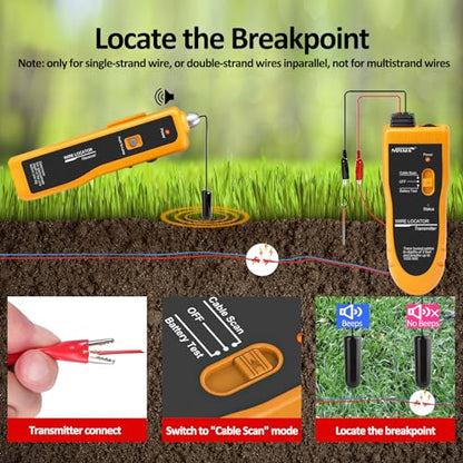 Underground Wire Locator Upgrade, RockyMars Cable Tester for Invisible Fence for Dogs, Circuit Breaker Finder, Electric Fence Wire Tracer, Wire Break Locator, etc. - style: NF-816 Yellow