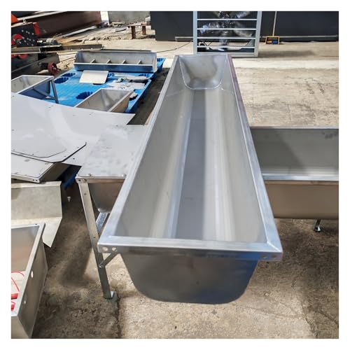 ERRULAN Stainless Steel Trough Feeder, Extra Large Pig/Cattle/Sheep Watering Troughs Load 7.6 15 21 30 Gal, Easy to Clean Livestock Feeding Troughs(150x30x18cm(59x11.8x7in)) - size: 150x30x18cm(59x11.8x7in)