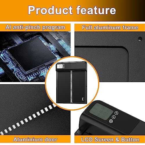 Automatic Chicken Coop Door Aluminum Auto Coop Door Opener with Timer Control LCD Display Chicken Coop Door