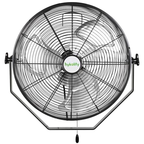 hykolity 20 in. Industrial Wall Mount Fan, 4600 CFM 3-Speeds High Velocity Fan with Sealed Motor, Heavy Duty Metal Barn Fans for Garage, Workshop and Warehouse, UL Listed - size: 20 inch