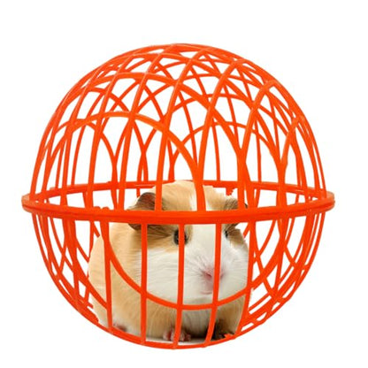 7.8" Ball-Shaped Movable Pigeon Chick Coop, Little Rabbit Duck Guinea Pig Safe Walking Net,Preventing Dog Bites, Predation by Eagles Wolves Cats Eagles, Pet Safety Cage - color: Red