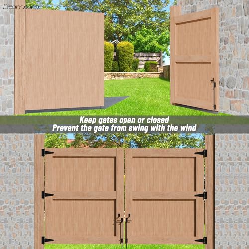 36" Heavy Duty Cane Bolt Gate Drop Rod Extra Thick Hardware Ground Latch for Wood PVC Vinyl Metal Fences Gates, Double Doors, Sliver Solid Steel - color: 36 Inch