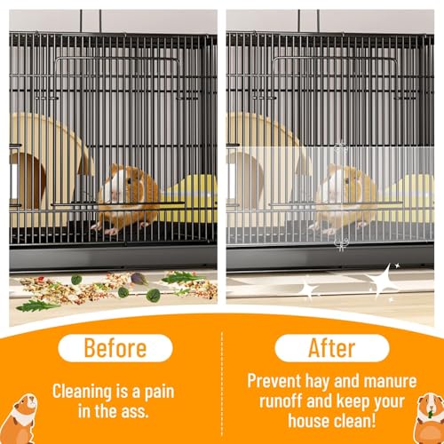 PETKNOWS 12 Pack Pet Cage Liner Protection Rabbit Cage Urine Guard Clear Cage Edge Liner Guinea Pig Side Lining Habitat Siding Small Animal Cage Accessories - Keep Litter in The Cage - color: Transparent, size: 30X20 CM