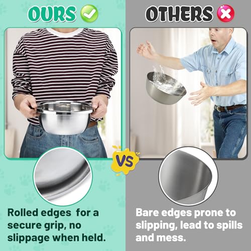 2 Pcs 1 Gallon Large Dog Bowls - Food Grade Stainless Steel Metal Water Bowls, Easy to Clean Food Bowl for Medium Large Dogs Indoor Outdoor - size: 1 Gallons