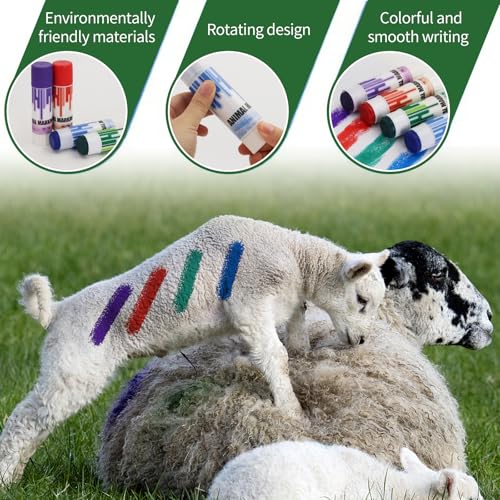 Livestock Marker Paint Pen 8PCS Animal Identification High Visibility Livestock Marking Paint Pen Livestock Prod,Cattle Marking Tools Paint For Marking Animal Skin