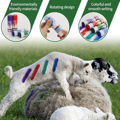 Livestock Marker Paint Pen 8PCS Animal Identification High Visibility Livestock Marking Paint Pen Livestock Prod,Cattle Marking Tools Paint For Marking Animal Skin