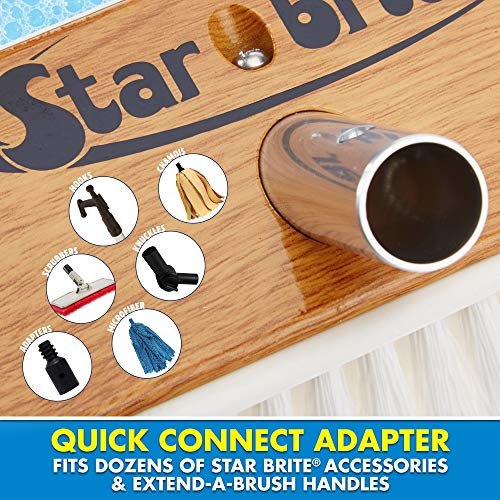 STAR BRITE 8" Premium Cleaning Brush – Synthetic Wood Block with High-Density Star Prene Fibers for Boat Decks, Docks & Tough Surfaces – Fits Extend-A-Brush Handles – Stiff Bristle, White (040172) - color: White, size: Premium 8" Brush