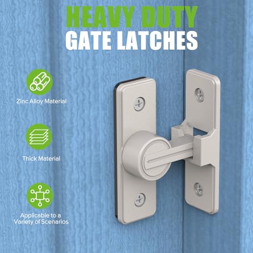 Barn Door Lock Hardware, Heavy Duty 90 Degree Flip Latch Privacy Lock, Zinc Alloy Sliding Barn Door Latch for Bathroom, Bedroom, Closet, Garage, Shed and Gate (Nickel-2PCS) - color: Nickel-2PCS