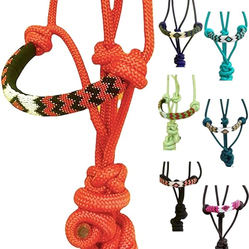 Majestic Ally Padded Beaded Nose Braided Rope Halter with 10' Matching Lead (Red) - color: Red