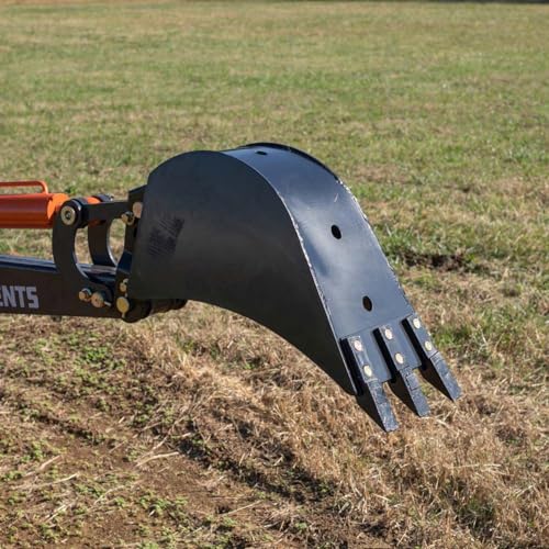 Titan Attachments 14in Wide Backhoe Bucket, 3-Carbon Steel Teeth, Hydraulic Tilt Backhoe & Excavator Attachment - size: 14"