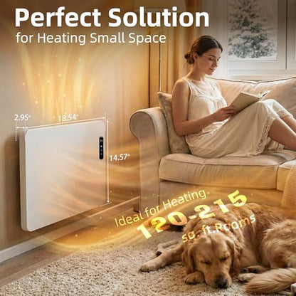 Wall Convection Space Heater Panel, Smart WiFi Heater for Indoor Use | 400W Energy Efficient with Remote & APP Control, Quiet for Bedroom, Office