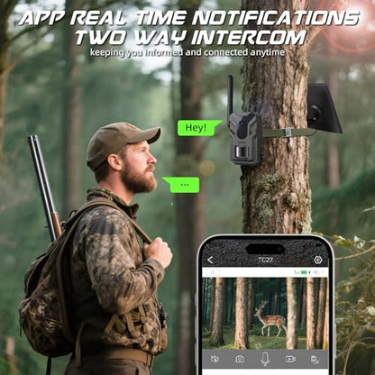 4G LTE Solar Trail Camera – No-Glow Night Vision, Live Feed & Two-Way Audio for Wildlife Monitoring