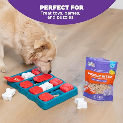 Outward Hound by Nina Ottosson Puzzle Bitez USA Made Dog Treats, Peanut Butter Flavor, Bite-Sized Training Reward and Interactive Puzzle Toy Treats, 7.5oz - size: 7.5 Ounce (Pack of 1), style: Peanut Butter