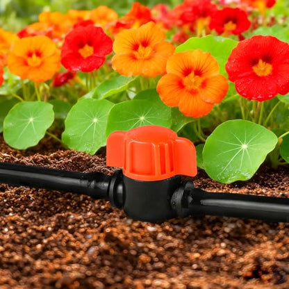 30 Pack 1/4" Drip Irrigation Shut Off Valves, Drip Line Shut Off Switch Valve for 1/4 Inch Drip Irrigation Tubing Water Flow Control In-Line Valve for Garden Drip Systems - size: 1/4 Inch Valve-30P