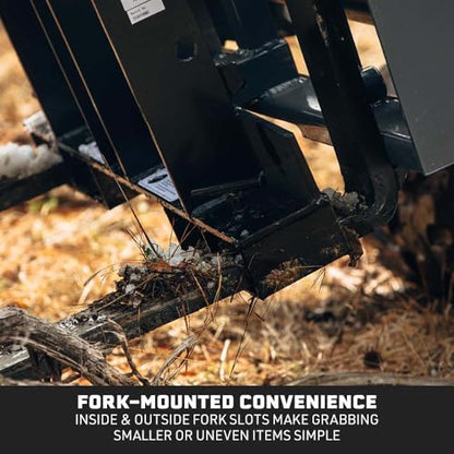 Titan Attachments Pallet Fork Mounted Adjustable Grapple Attachment, 3 Adjustable Height Settings, Built-in Clamps, Hydraulic Hoses Included