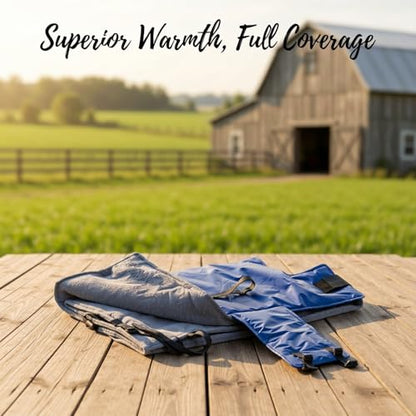 Calf Saver Coat, Widened Design, 34.3 x 27.6 in, Windproof Calf Blanket with Soft Lining, Abdomen Protection, Reflective Stripe, Polyester Material for Calves