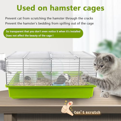 24 Pcs Pet Cage Liner Guard Protection 10 × 8'' Plastic Urine Baffles for Rabbit Cage Guinea Pig Side Lining Shield Covers Prevent Scatter for Bunny Chinchilla Hedgehog Cat Hamster Small Animals