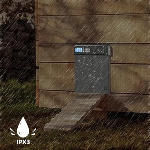 Hatching Time Smart Automatic Chicken Coop Door with Timer – Battery Operated Electric Chicken Door, Predator-Proof Safety, Weather-Resistant, Easy Install Auto Chicken Coop Door for Poultry