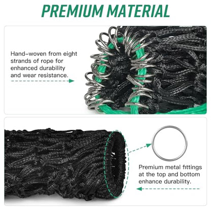 Square Bale Hay Nets for Horses, Premium PE Slow Feed Net with 1.6" Hole, Suitable for 36x18x18 to 45x25x17 Inches Hay Bales, Drawstring Closure for Easy Loading