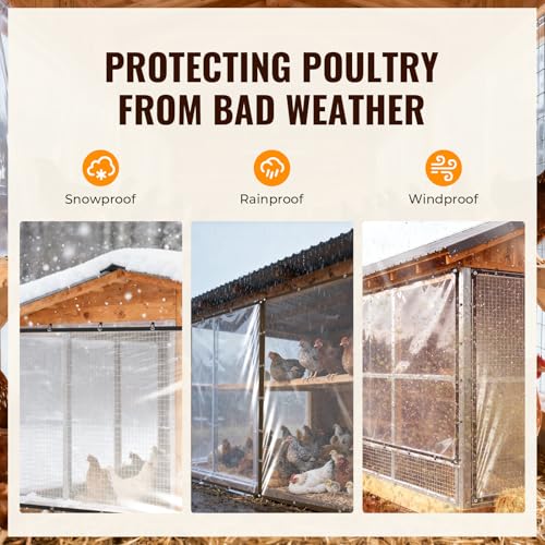 9.8x9.8 Ft Chicken Coop Cover for Winter - Waterproof Chicken Coop Tarp with Elastic Cords & Rope, Durable Protection for Large Chicken Runs - size: 10x10FT