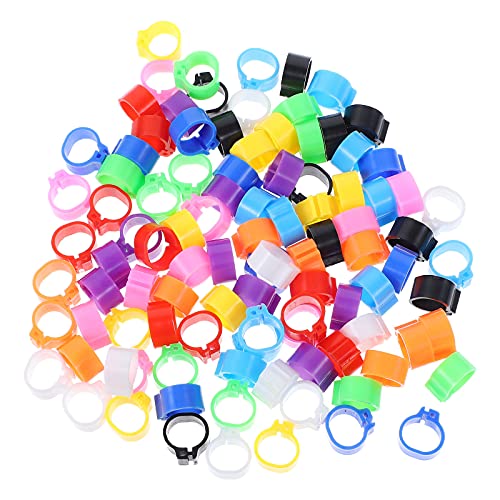 Hemobllo 100pcs Plastic Bird Leg Bands Pigeon Foot for Easy Identification Marking for Pigeons Chickens and Other Poultry Reusable and Compact