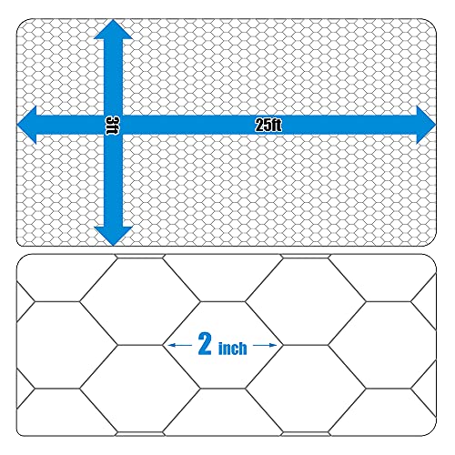 Fencer Wire 20 Gauge Galvanized Poultry Hex Netting with 2 inch Mesh - size: 3 ft. x 25 ft.