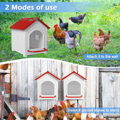 Nesting Boxes for Chicken, Plastic Compartment Chicken Nesting Boxes Coop for Laying Eggs for Hens, Ducks and Poultry - color: Red