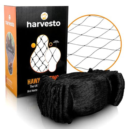 Harvesto Heavy Duty Bird Netting for Chicken Coops & Runs | Tree & Garden Netting Mesh 1-1/2" | Keep Hawks, Birds & Predators Away | Bird Netting for Blueberry Bushes, Vegetables & Fruit (50' x 50’) - size: 50' x 50' - 1.5"