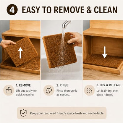 Coconut Palm Nest Box Pads for Chicken Nesting Boxes, Washable and Trimmable Nesting Liners for Chicken Coop, Bird Nest, and Reptile Habitat (8.3 x 8.3 inch) - color: 8.3 x 8.3 inch