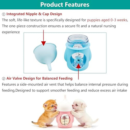 Puppy Bottles for Nursing，Kitten Bottles for Nursing，Pet Feeding Bottle，(Pink- 20ml) - color: Pink