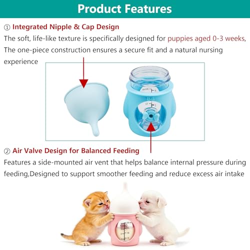 Puppy Bottles for Nursing，Kitten Bottles for Nursing，Pet Feeding Bottle，(Yellow- 20ml) - color: Yellow