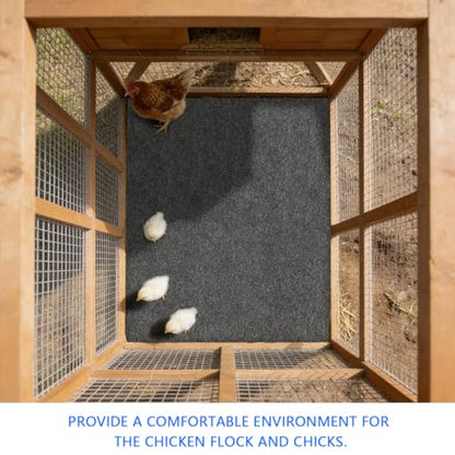 Chicken Coop Mat，Under Chicken House Mat——Absorbent Mat，Backing Prevents Liquid and Chicken Manure Penetration,Soft Material, Non-Slip Backing，Washable,Keeps Chicken House Floors Clean (8 FT x 6 FT) - size: 8 FT x 6 FT