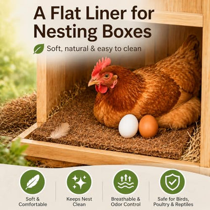 Coconut Palm Nest Box Pads for Chicken Nesting Boxes, Washable and Trimmable Nesting Liners for Chicken Coop, Bird Nest, and Reptile Habitat (11.8 x 11.8 inch) - color: 11.8 x 11.8 inch