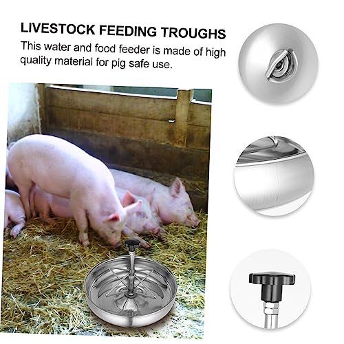 Water Feeder Stainless Steel Trough Livestock Feeder Bowl Easy to Place on Pigpen