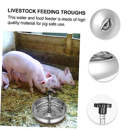 Water Feeder Stainless Steel Trough Livestock Feeder Bowl Easy to Place on Pigpen