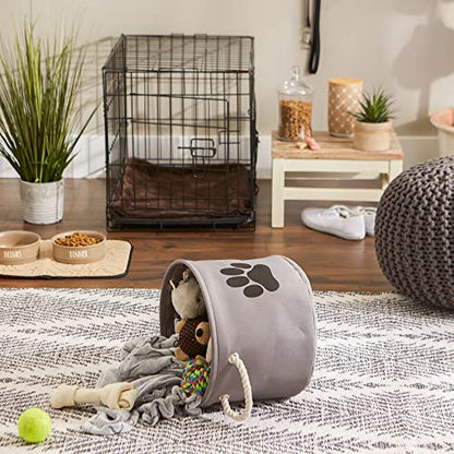 Bone Dry Pet Storage Collection Collapsible Bin, Small Round, Gray - color: Gray, size: Small Round