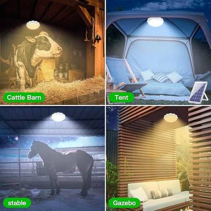 MEIHONG Solar Lights Indoor Home, Solar Shed Lights,Porch Ceiling Light with Remote (2 Pack/White) - color: 2 Pack/White