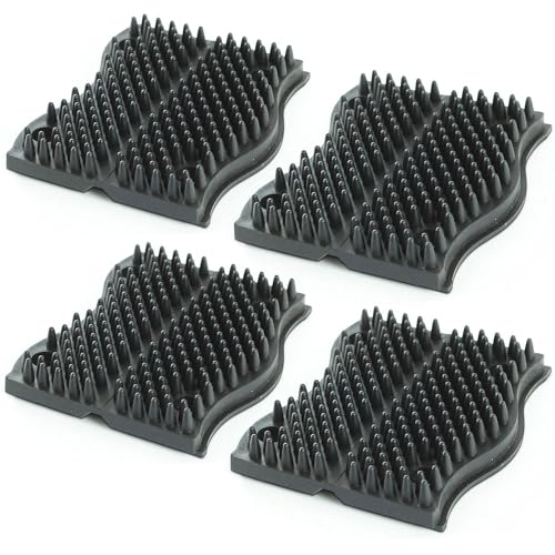 The Original ScratchnAll Animal Scratcher Pad, Flexible Acupressure Nubs & Interlocking Design, Very Durable & All-Weather, Great for Domestic, Barnyard and Zoo Animals - USA Made, Black (4 Pack) - color: Black, size: 4Pack
