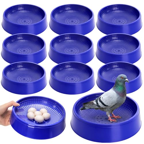 Eorbow 10 Pack Pigeon Nest Bowls, Durable Plastic Bird Breeding Basin, Breathable Egg Rest Beds for Quails Doves and Small Birds, Pet Cage Supplies