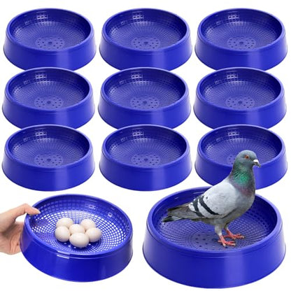 Eorbow 10 Pack Pigeon Nest Bowls, Durable Plastic Bird Breeding Basin, Breathable Egg Rest Beds for Quails Doves and Small Birds, Pet Cage Supplies