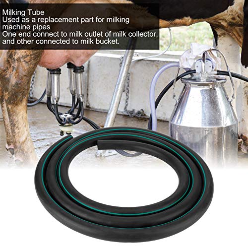 G3 / 8 Milking Machine Hose 3 Meter | Food - Grade Black Rubber Replacement Tube | Abrasion & Pressure Tolerant for Livestock Dairy Farm | Milk Collector to Bucket Pipe