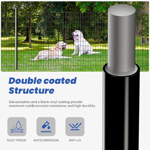 2×3in 36''×50' Welded Wire Mesh, Chicken Wire Mesh Metal Garden Plant Fencing, Black PVC Coated Raised Garden Bed Plant Supports Poultry Netting, Welded Fence Rabbit Cage - size: 2x3in 36inx50ft