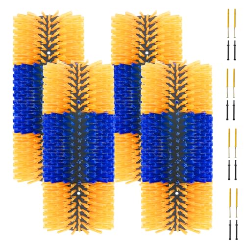 Livestock Scratching Brush Goat Scratcher Brush Full Massage Grooming Tool with 4 Screws for Cow,Cattle,Cow,Sheep, Horses,Pigs - color: yellow, size: 4pack