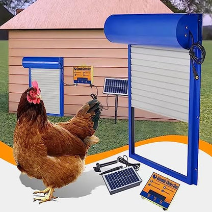Automatic-Chicken-Coop-Door-2023 Newest Solar Powered Chicken Coops Opener with Timer & Light Sensor Aluminum Chicken Coops Door