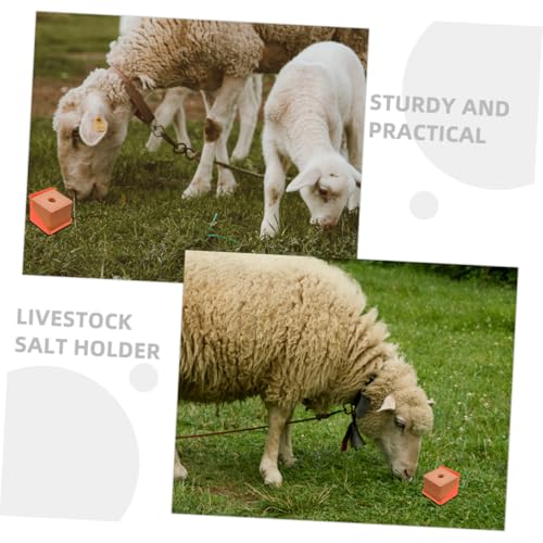 Happyyami 2pcs Salt Block Feeder Holder for Livestock Farm Salt Fodder Feeder Lid for Horse Goat Sheep
