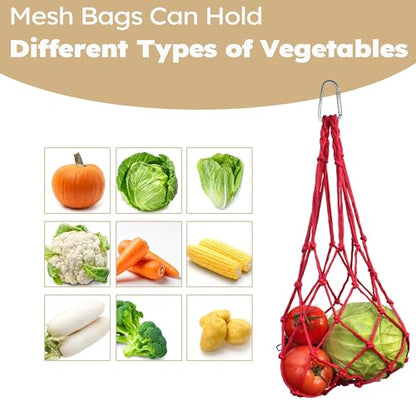 Hanging Poultry Feeder Net 2pcs - Chicken Veggies Bag, Chicken Toy for Coops, Hanging Vegetable Bag, Enrichment Toy for Hens Ducks Coops (Red) - color: Red
