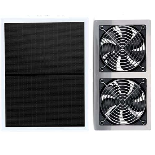 10W Solar Fan, Dual Metal Shell Exhaust Fan Kit for Chicken Coops, Greenhouses, Sheds, Pet Houses, and Windows, chicken coop accessories